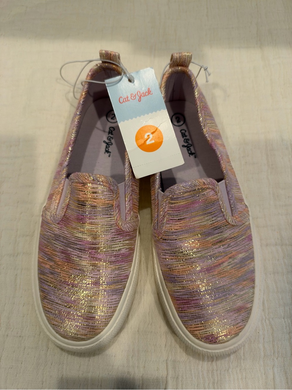 Cat & Jack Girls' Multicolor Pink Glitter Slip-On Sneakers
